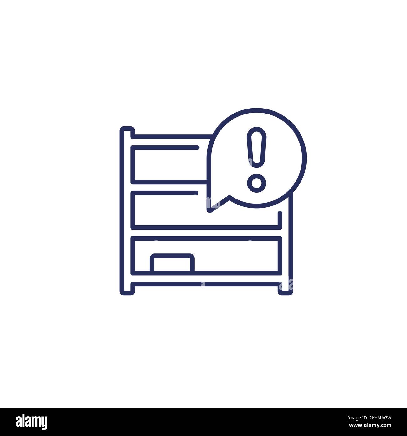 empty inventory or shelves line icon Stock Vector