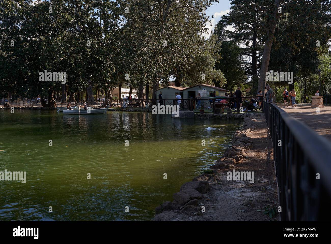 Rome, Italy September 22, 2022 visitors rowing their boats in the