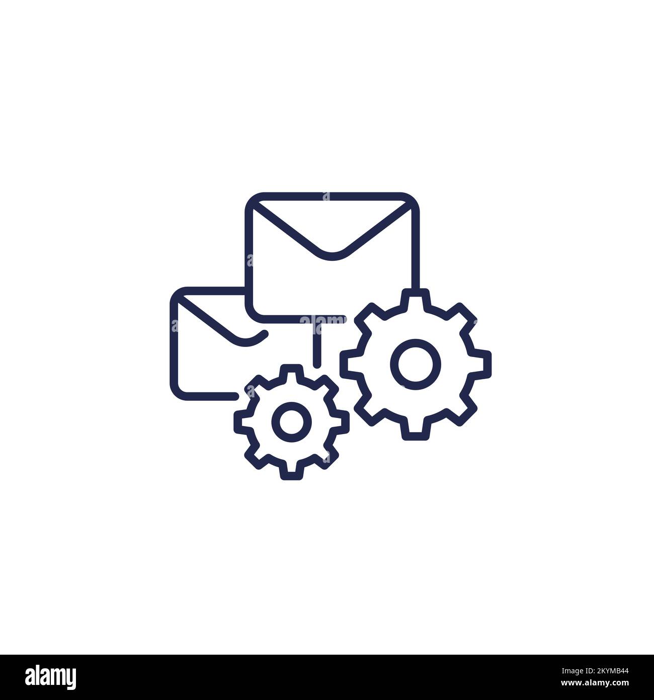 email automation line icon on white Stock Vector