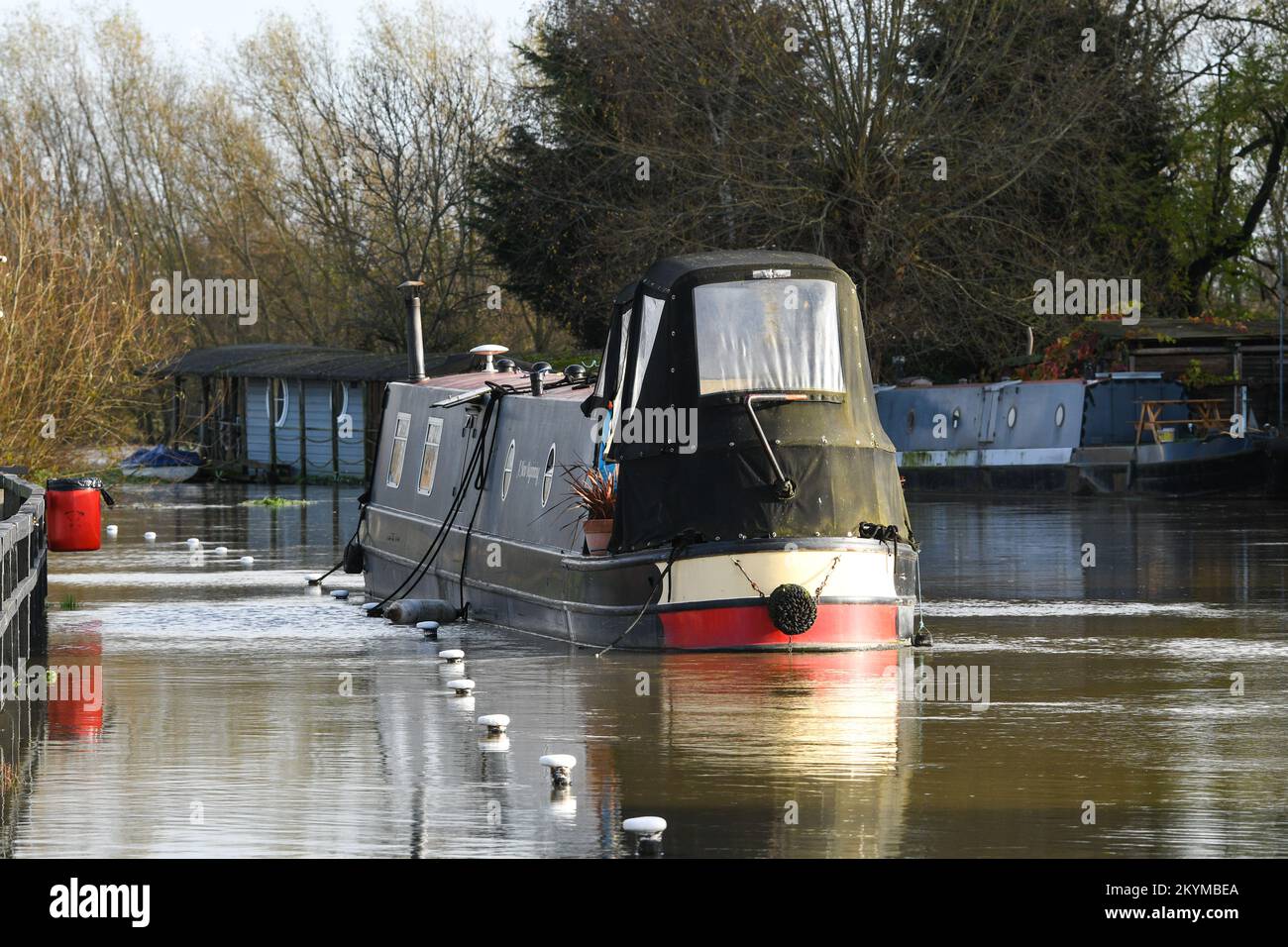 flooding on the river soar in mountsorrel leicestershire Stock Photo