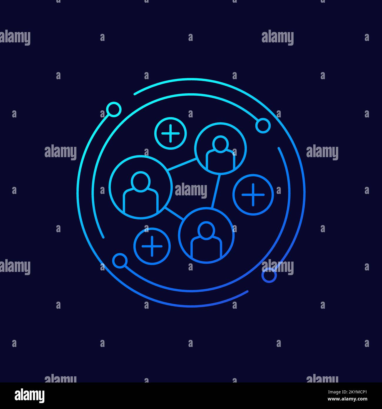 referrals line icon for web Stock Vector