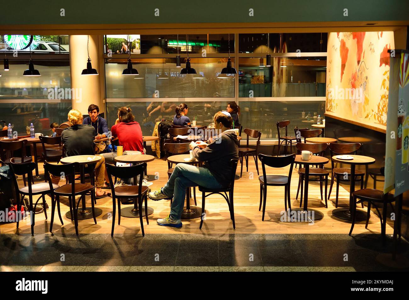 PRAGUE, CZECH REPUBLIC AUGUST 18, 2015 Starbucks cafe interior
