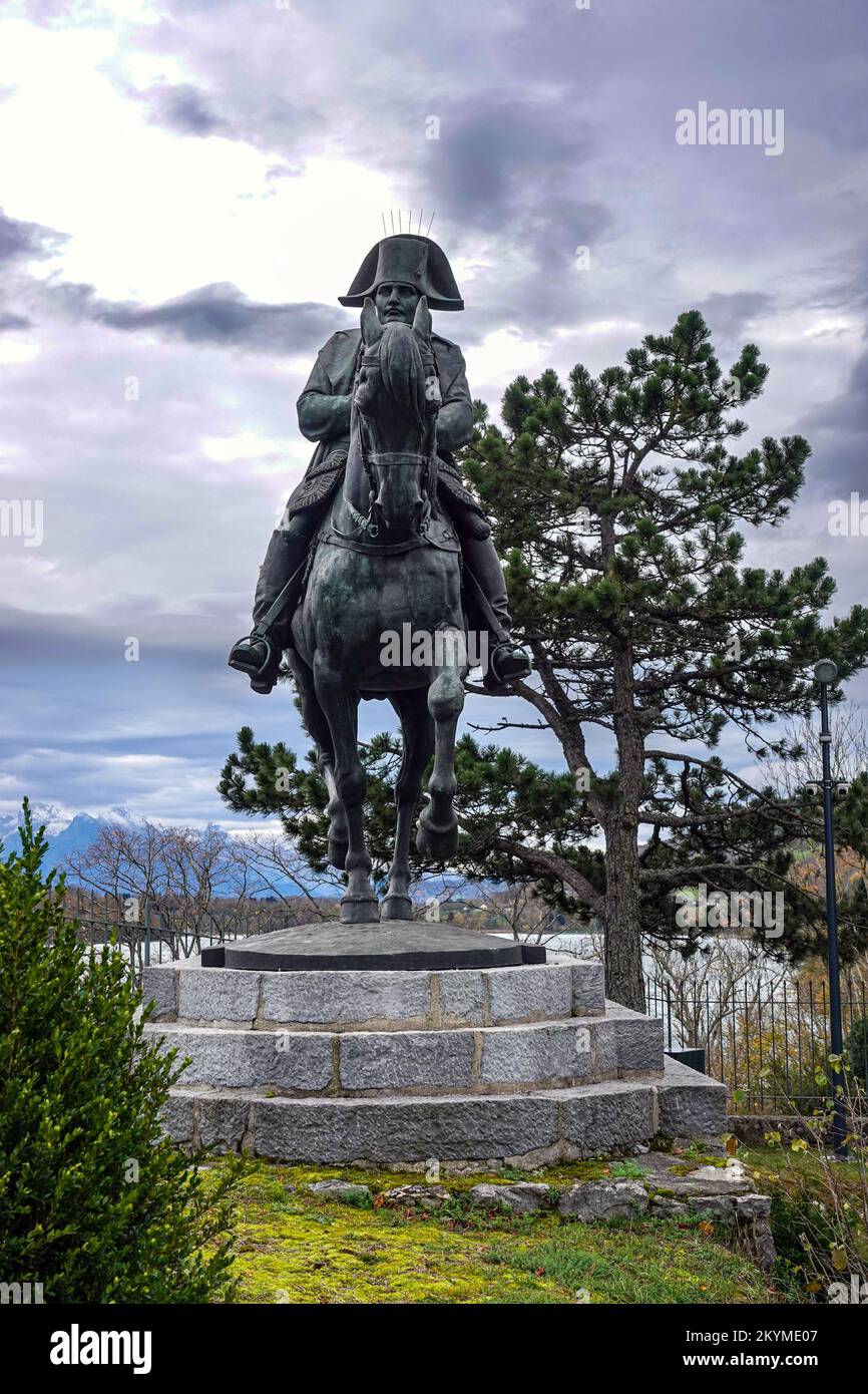Large bronze Statue of Napoleon Bonaparte on horse Stock Photo Alamy