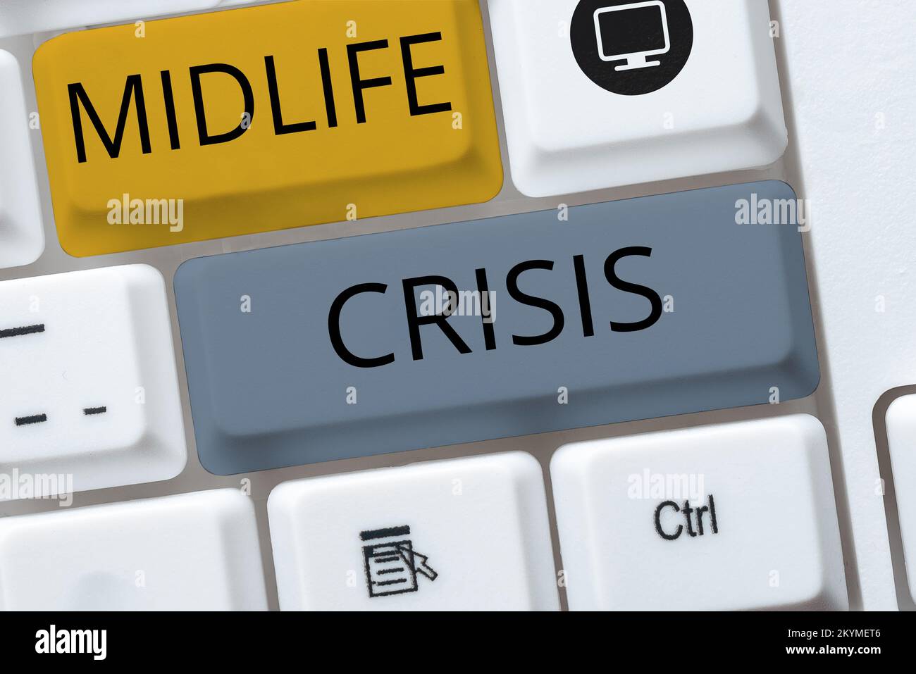 Sign displaying Midlife Crisis. Internet Concept Software development technique Decomposing an application Stock Photo