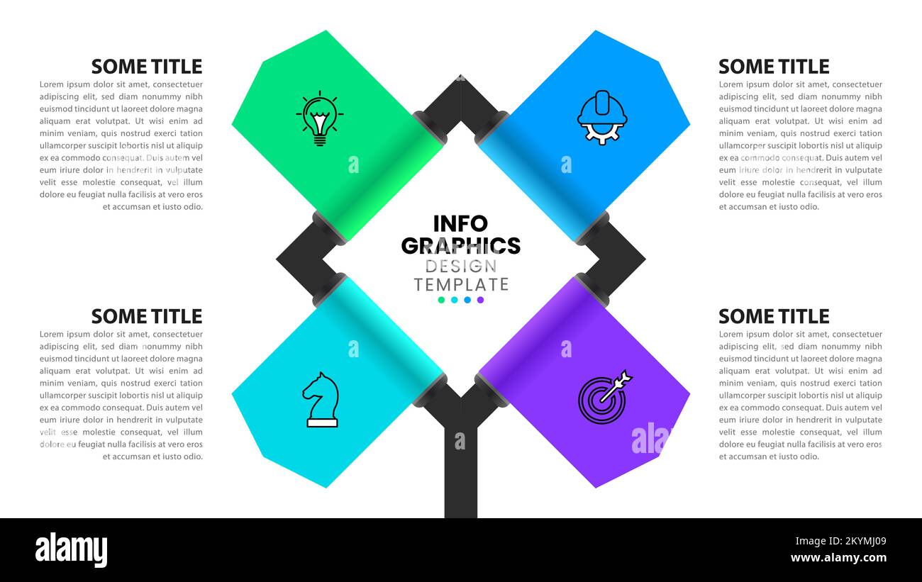 Infographic template with icons and 4 options or steps. Can be used for ...