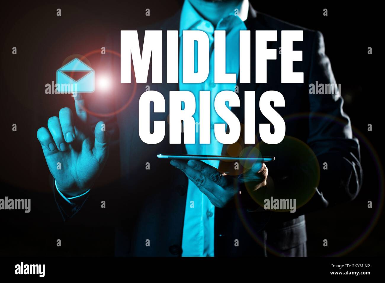 Handwriting text Midlife Crisis. Word for Software development technique Decomposing an application Stock Photo