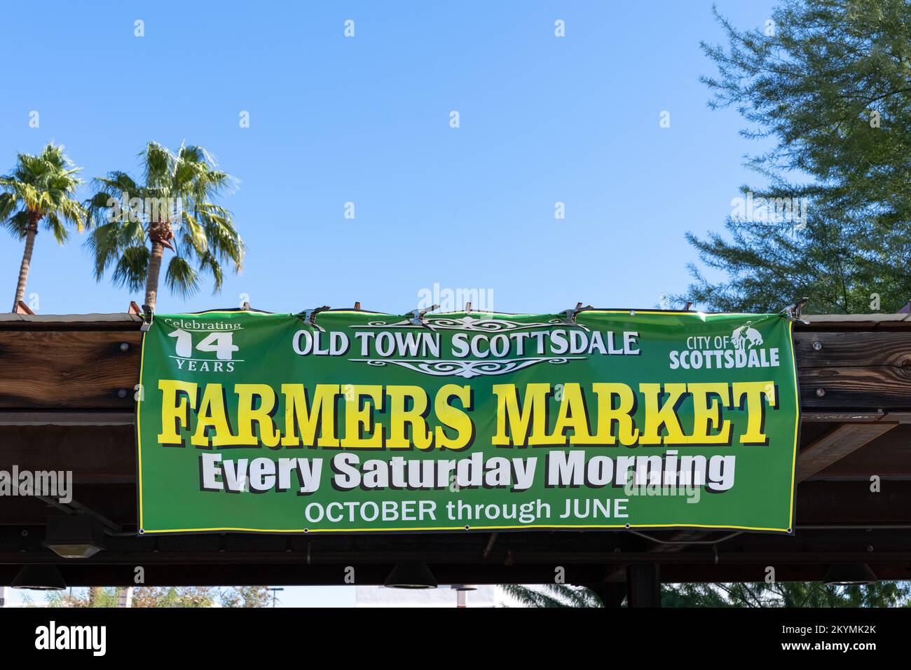 Scottsdale, AZ - Nov. 13, 2022: The Old Town Scottsdale Farmers Market is every Saturday morning from October through June. Stock Photo
