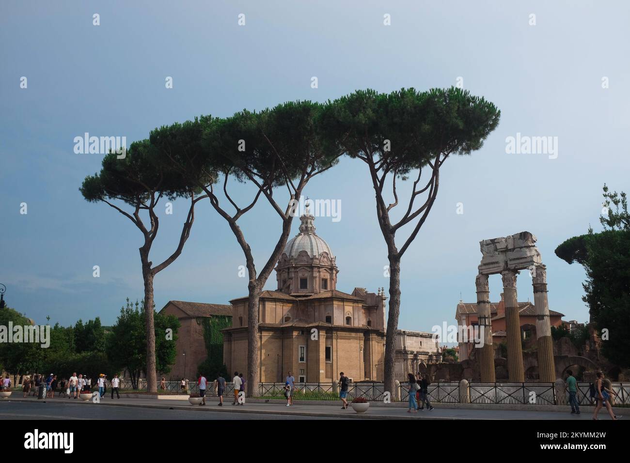 Rome, Italy - view of Curia Julia and Temple of Venus Genetrix from the ...