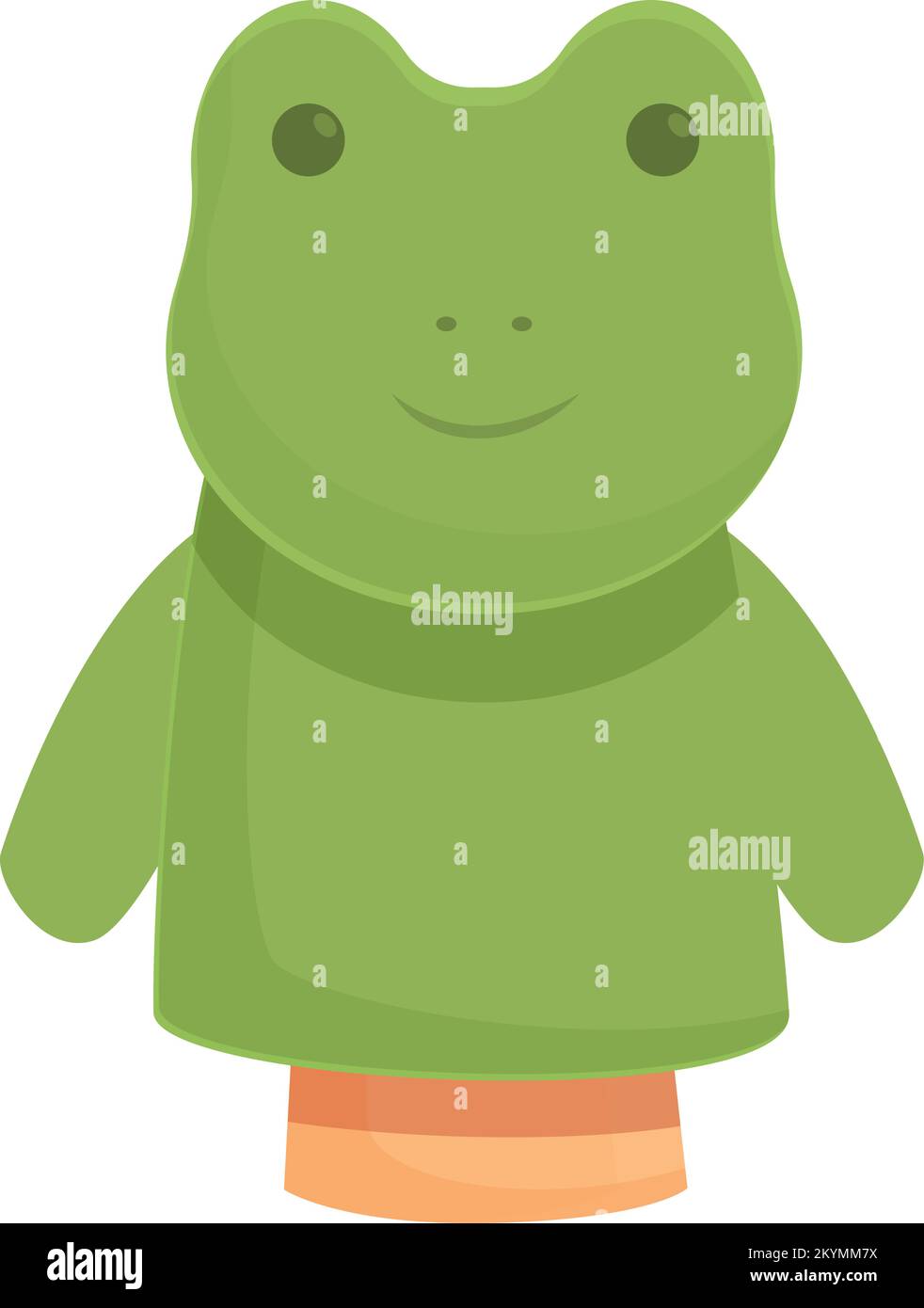 Green frog puppet icon cartoon vector. Theater show. Stage sock Stock