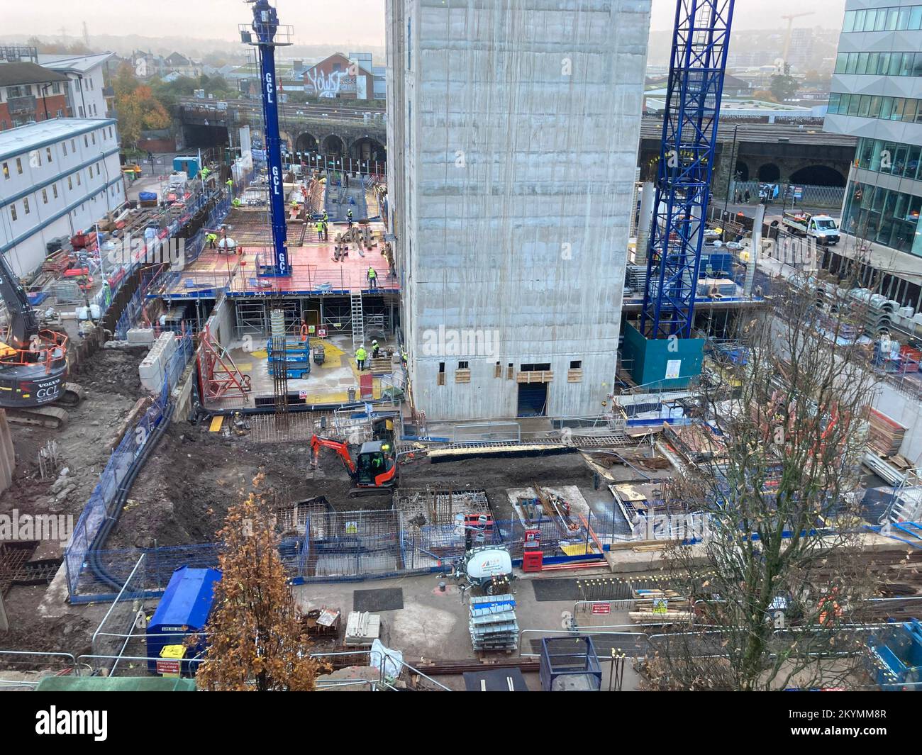 Construction site in Temple Quay area of Bristol, UK Stock Photo