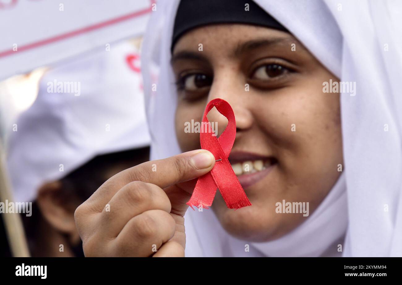 December 1, 2022, Guwahati, India: Nurses taking part in AIDS awareness rally as part of the celebration of World Aids Day in Guwahati Assam, India. (Credit Image: © Dasarath Deka/ZUMA Press Wire) Stock Photo