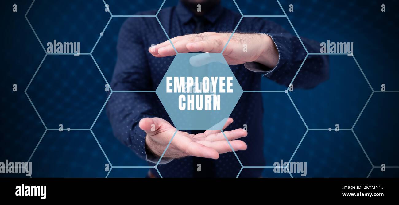 Text showing inspiration Employee Churn. Business showcase rate of ...