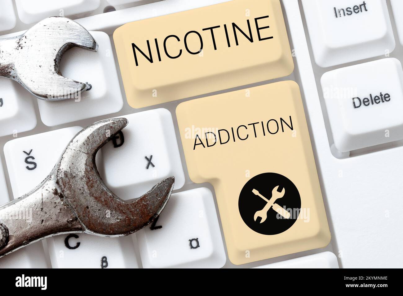 Conceptual caption addiction word hi-res stock photography and images ...