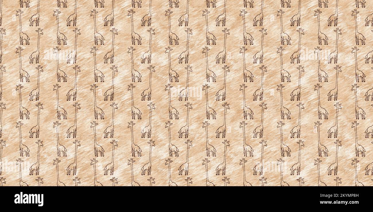 Cute safari wild giraffe animal border for babies room decor. Seamless ...