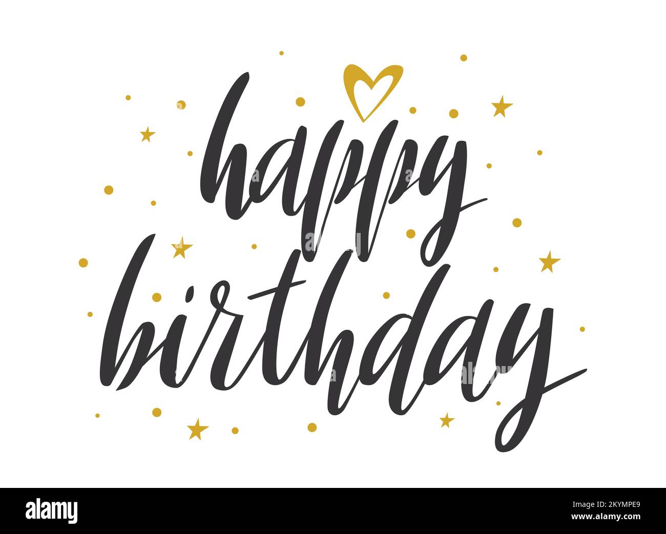 Free Vector, Happy birthday lettering with golden stars