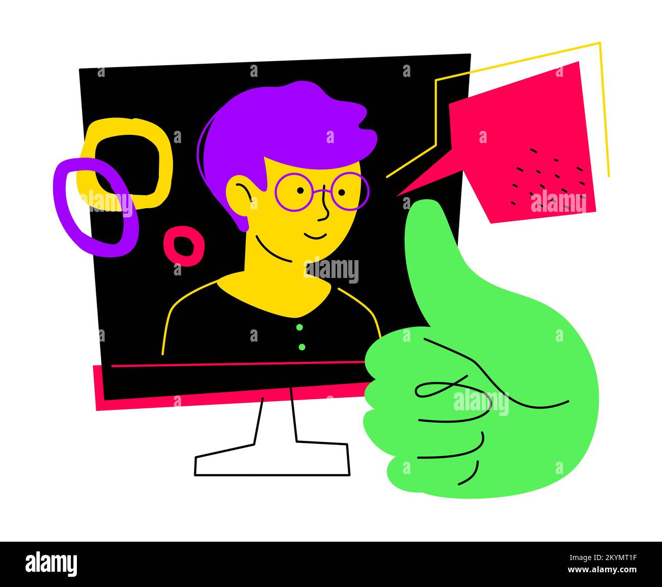 Online approval - colorful flat design style illustration Stock Vector