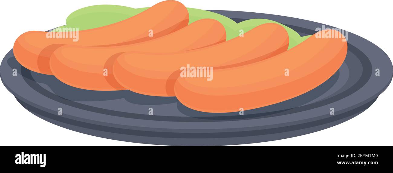 Sausage food icon cartoon vector. Dinner festival. Festive meal Stock