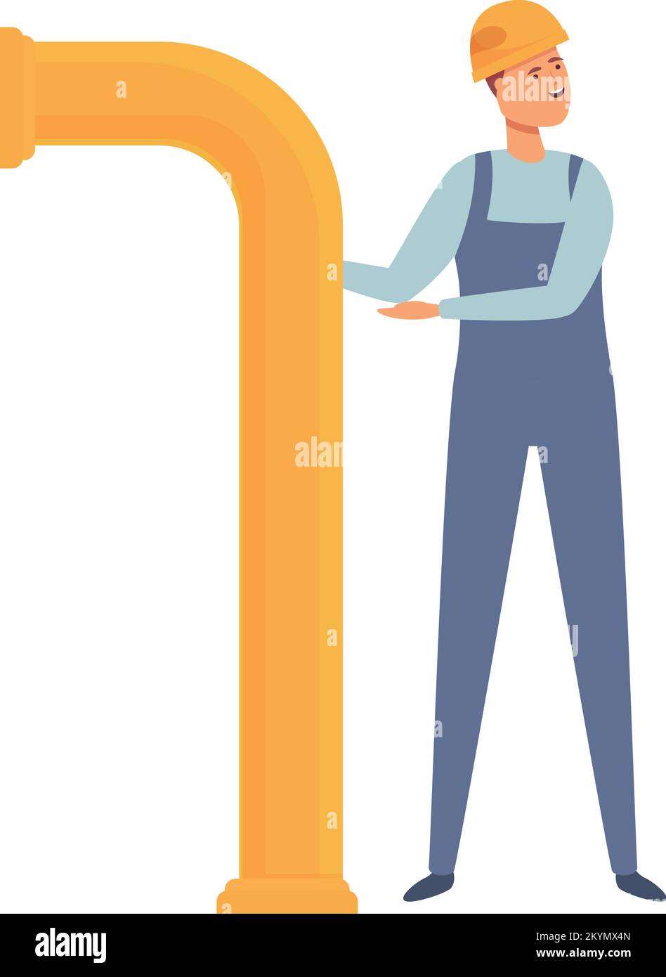 Gas man pipe icon cartoon vector. Gasman factory. Rig house Stock