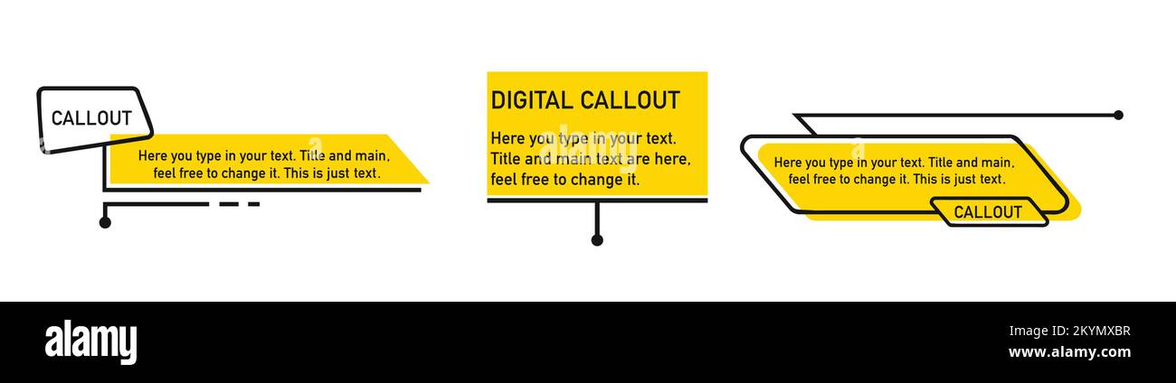 Callouts titles and frame in Sci- Fi style. Abstract hud. Stock Vector