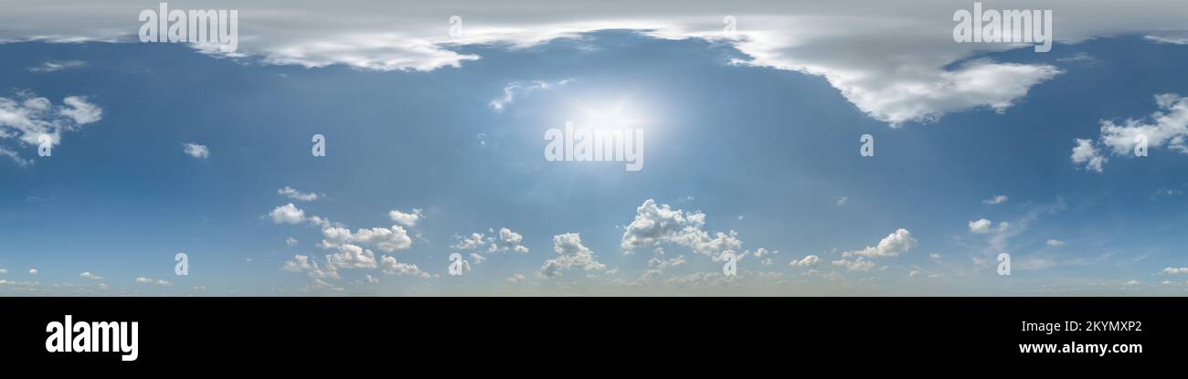blue sky with beautiful clouds as seamless hdri 360 panorama view with ...