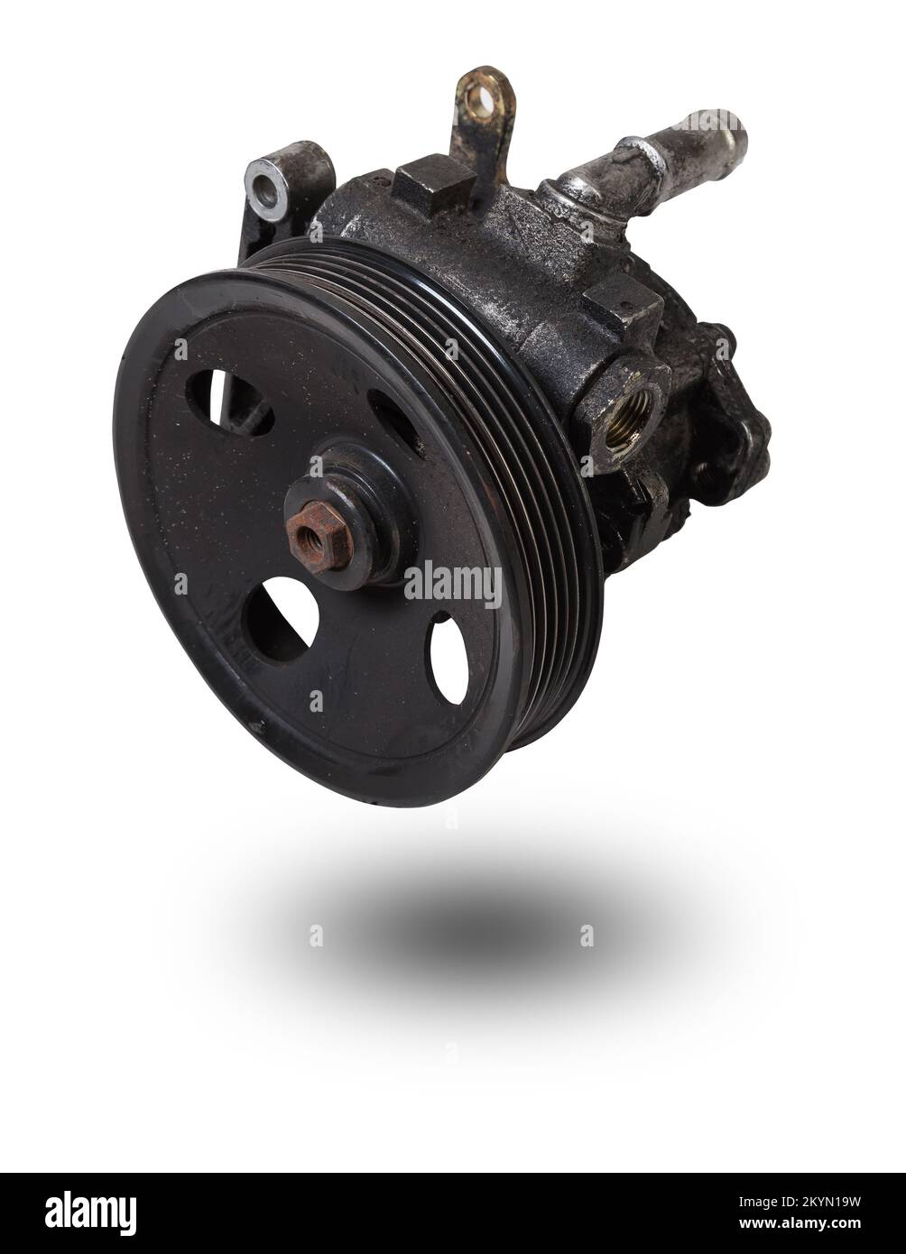 Vane pump or hydraulic power steering pump on a white background engine