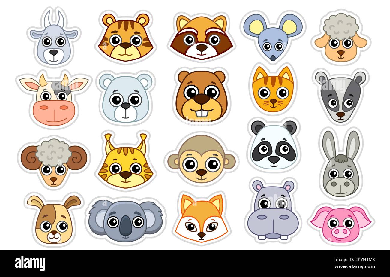 Animal head carnival face mask for children. Vector illustration Stock