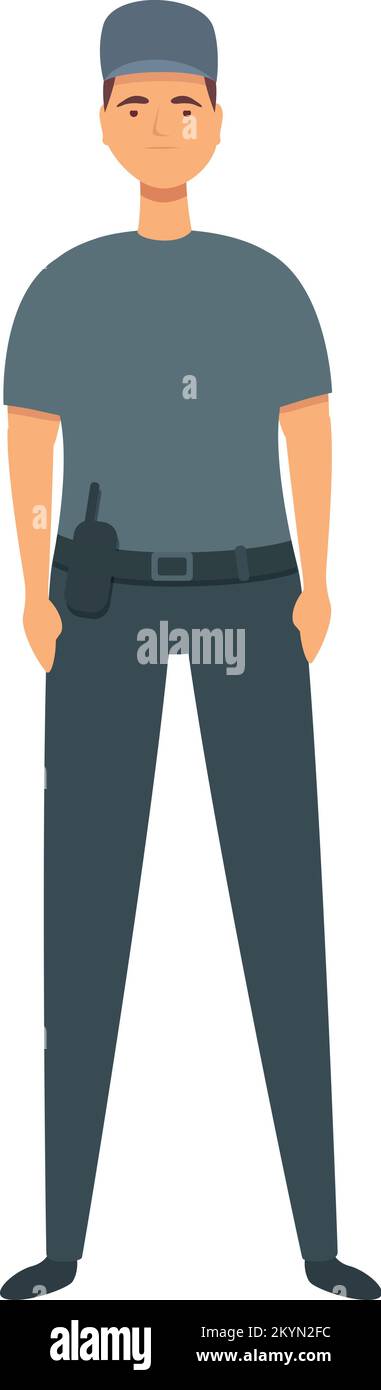 Police guard icon cartoon vector. Officer man. Car patrol Stock Vector