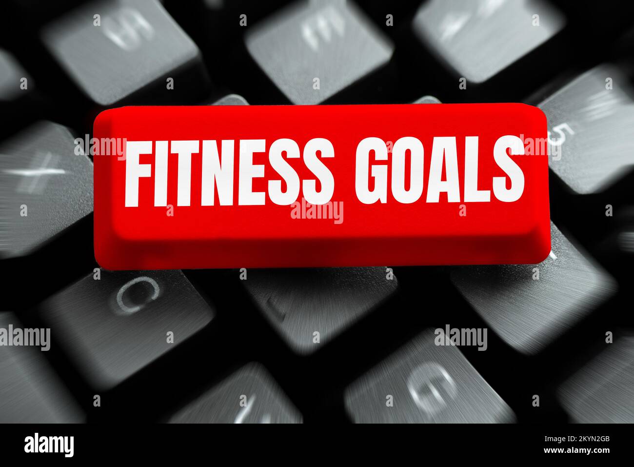 Writing displaying text Fitness Goals. Word for Loose fat Build muscle Getting  stronger Conditioning Stock Photo - Alamy