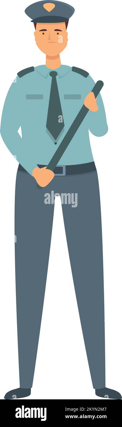 Car guard icon cartoon vector. Security man. Uniform cop Stock Vector
