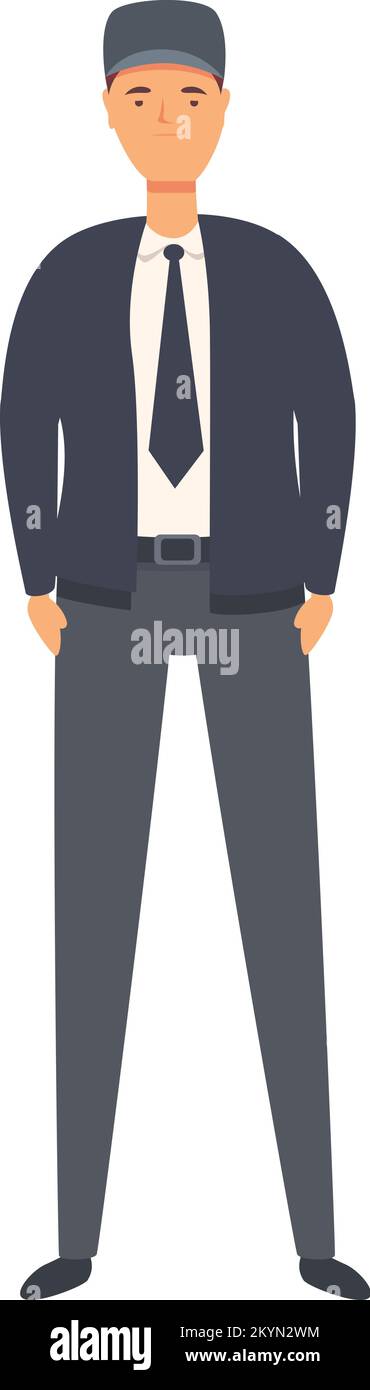 Guard control icon cartoon vector. Police man. Job uniform Stock Vector