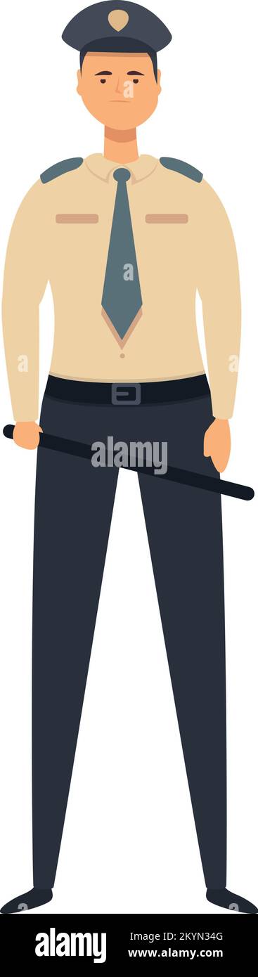 Security man icon cartoon vector. Police guard. Office uniform Stock Vector
