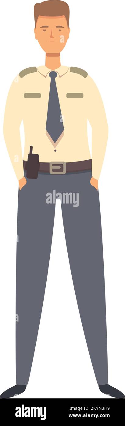 Private guard icon cartoon vector. Officer job. Control agent Stock Vector