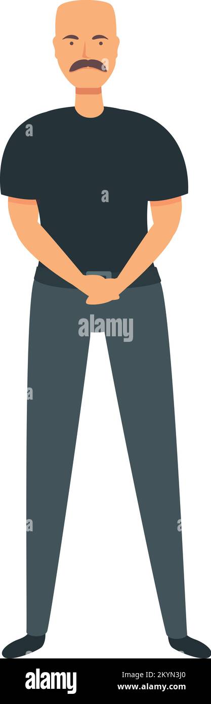 Person guard icon cartoon vector. Police man. Center control Stock Vector