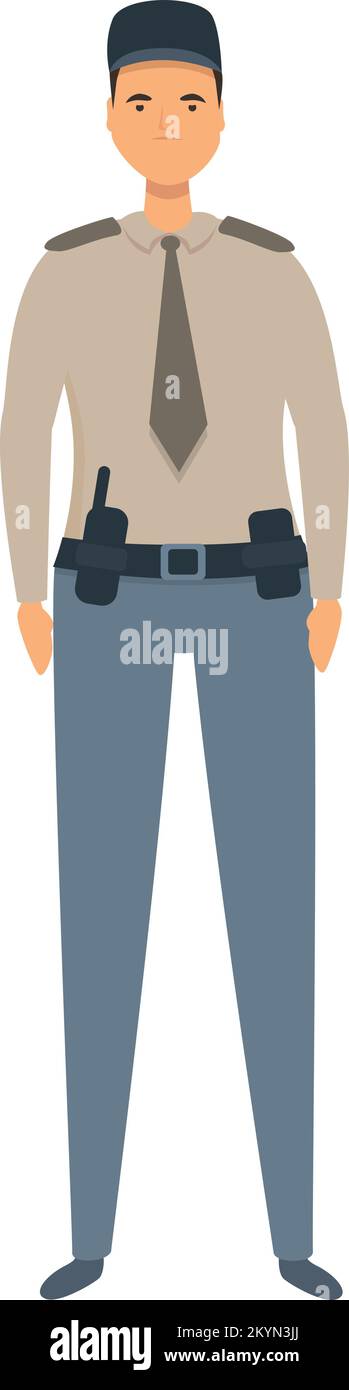 Pose guard icon cartoon vector. Security man. Center control Stock Vector