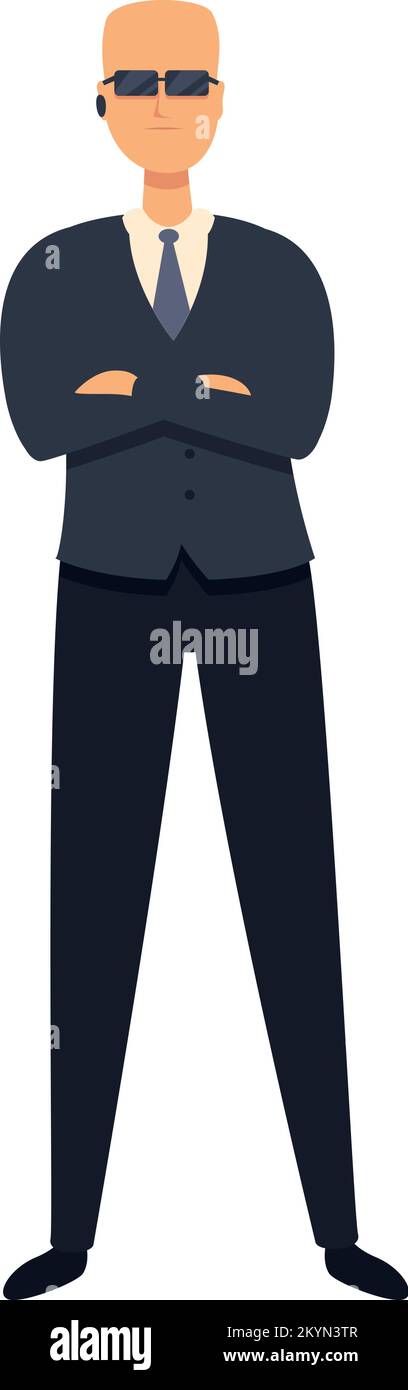 Patrol guard icon cartoon vector. Security man. Policeman center Stock Vector