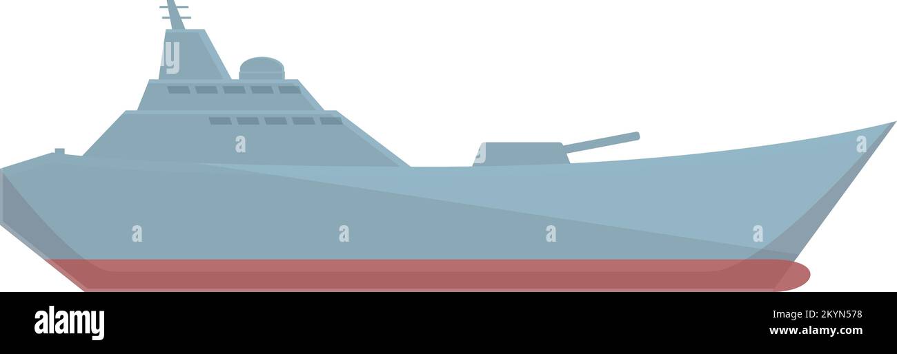 Navy ship icon cartoon vector. Naval boat. Sea water cruiser Stock ...