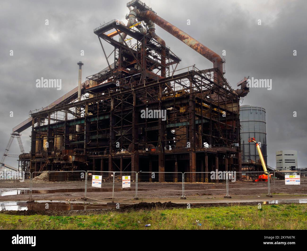 Redcar Blast furnace prepared for Explosive  Demolition on 22 November 2022 site being cleared for Teesworks a new large freeport Stock Photo