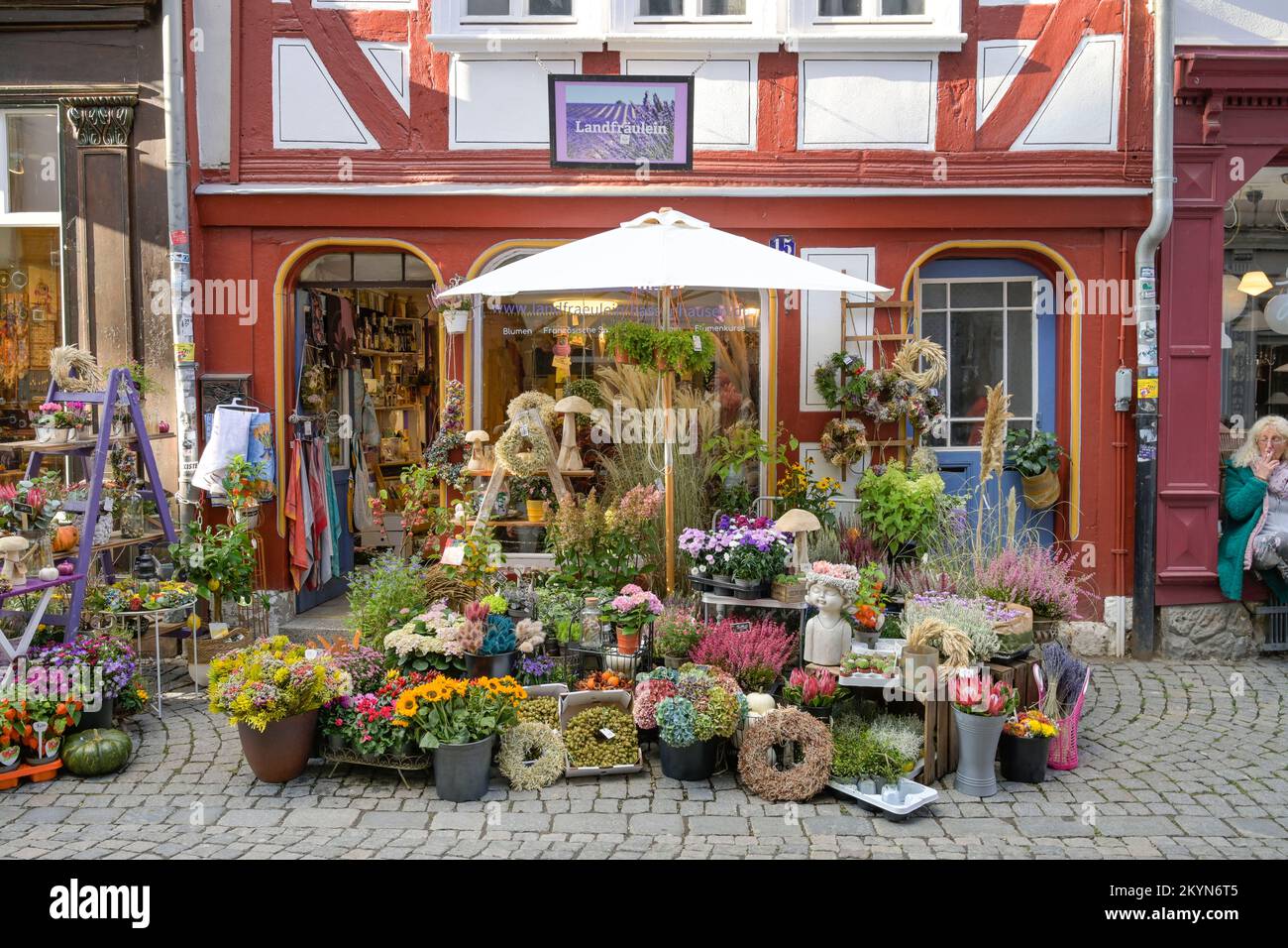 Blumenhandlung, Floristik, Barfüßerstraße, Oberstadt, Altstadt, Marburg, Hessen, Deutschland Stock Photo