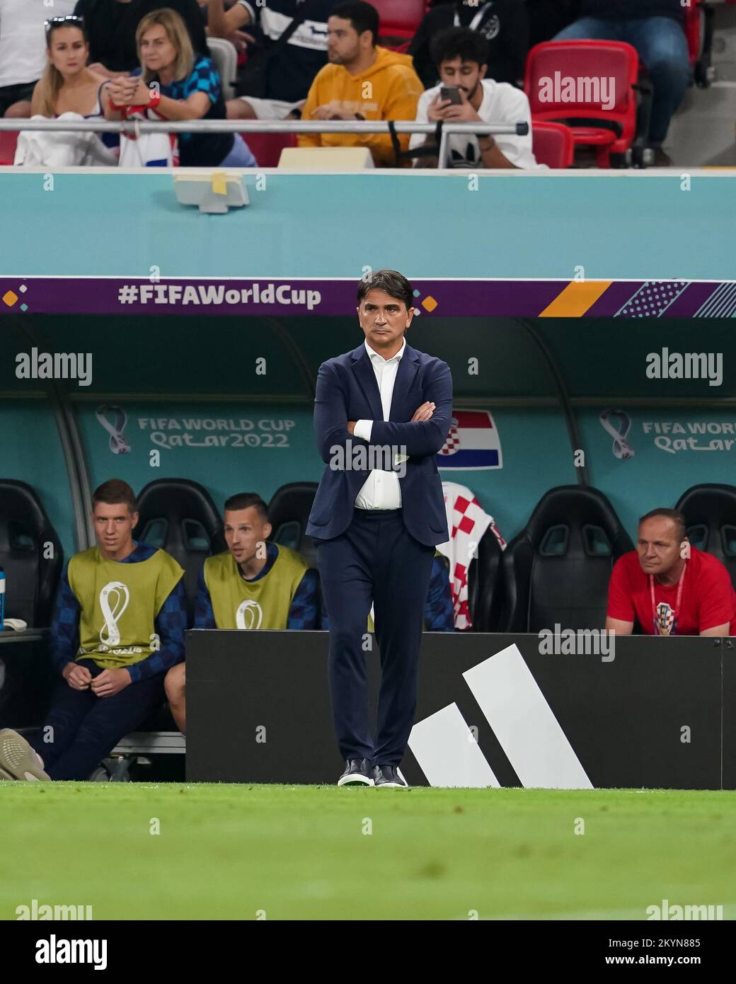 Doha, Doha, Qatar, Qatar. 1st Dec, 2022. DOHA, QATAR - DECEMBER 1: Zlatko Dalic, Manager of Croatia reacts during the FIFA World Cup Qatar 2022 group F match between Croatia and Belgium at Ahmad Bin Ali Stadium on December 1, 2022 in Doha, Qatar. (Credit Image: © Florencia Tan Jun/PX Imagens via ZUMA Press Wire) Stock Photo