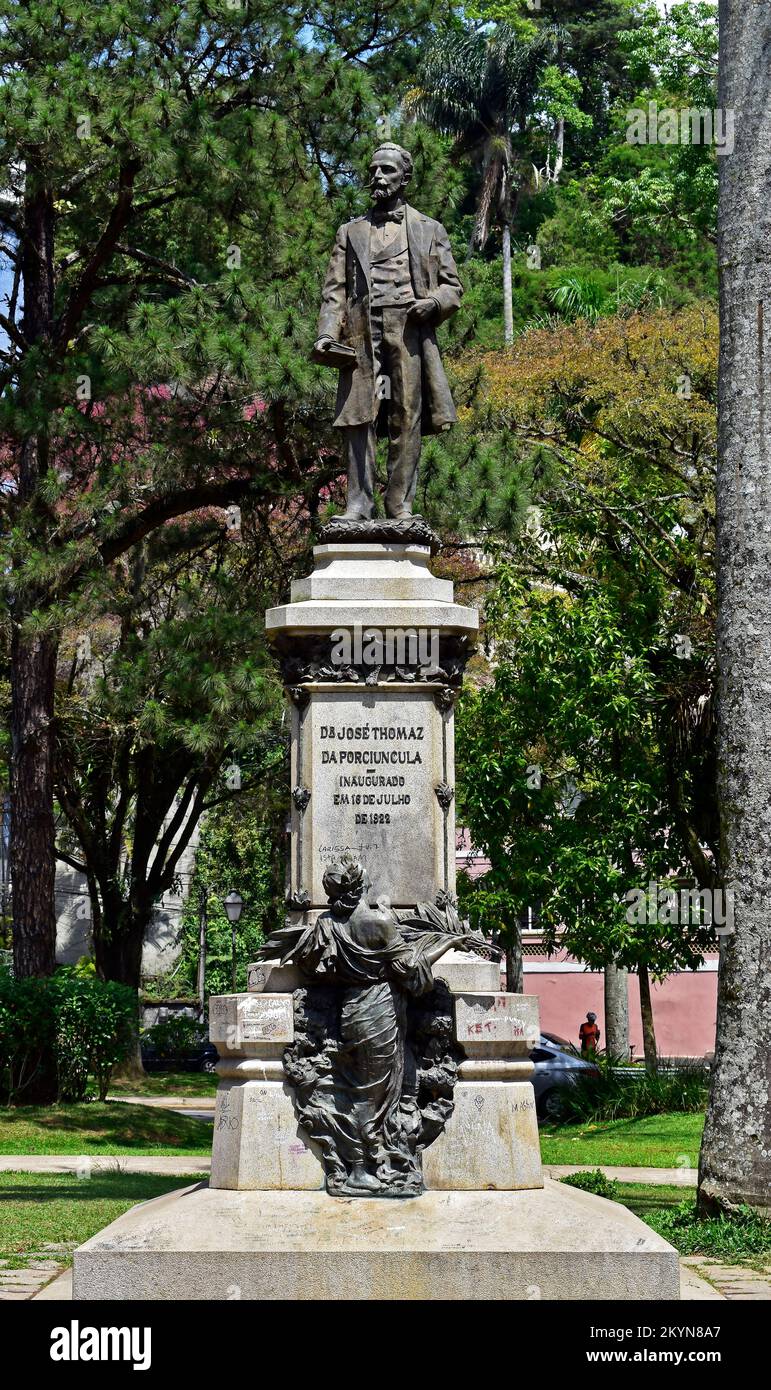PETROPOLIS, RIO DE JANEIRO, BRAZIL - October 28, 2022: Bronze statue of Doctor Jose Thomas da Porciuncula Stock Photo
