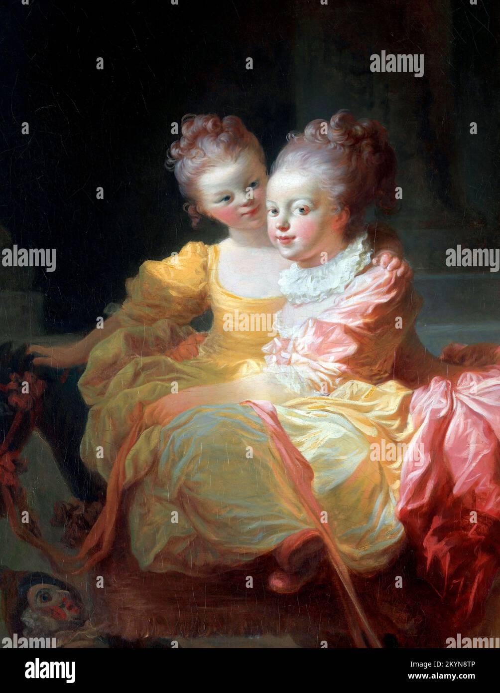 The Two Sisters by Jean-Honoré Fragonard (1732-1806), oil on canvas, c. 1769-1770 Stock Photo