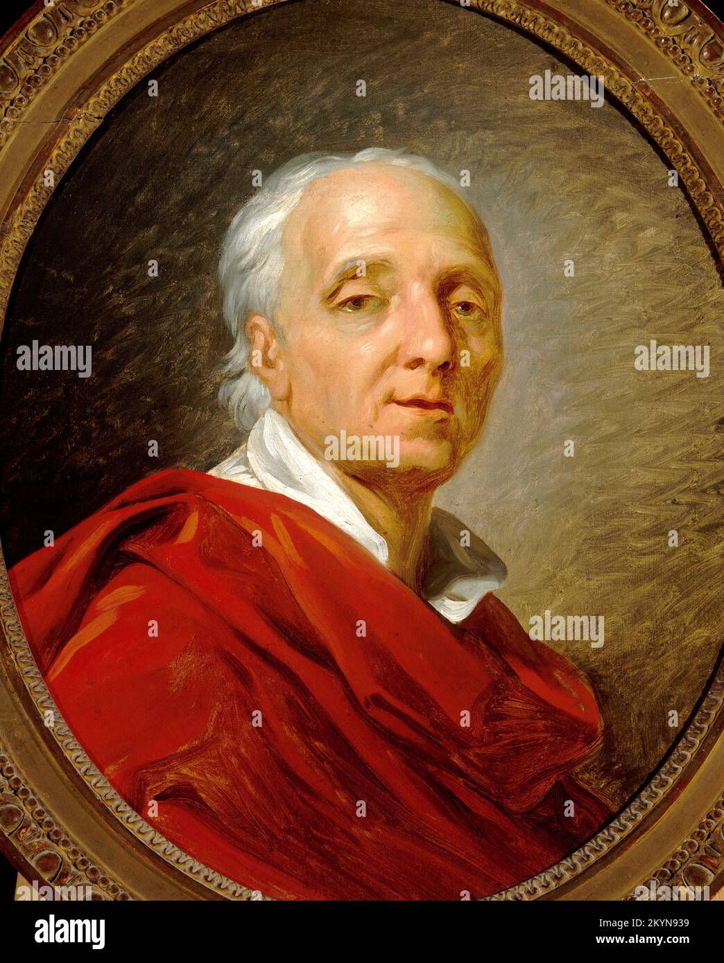 Portrait of Denis Diderot - by   Berthélémy, Jean-Simon in 1784 Stock Photo