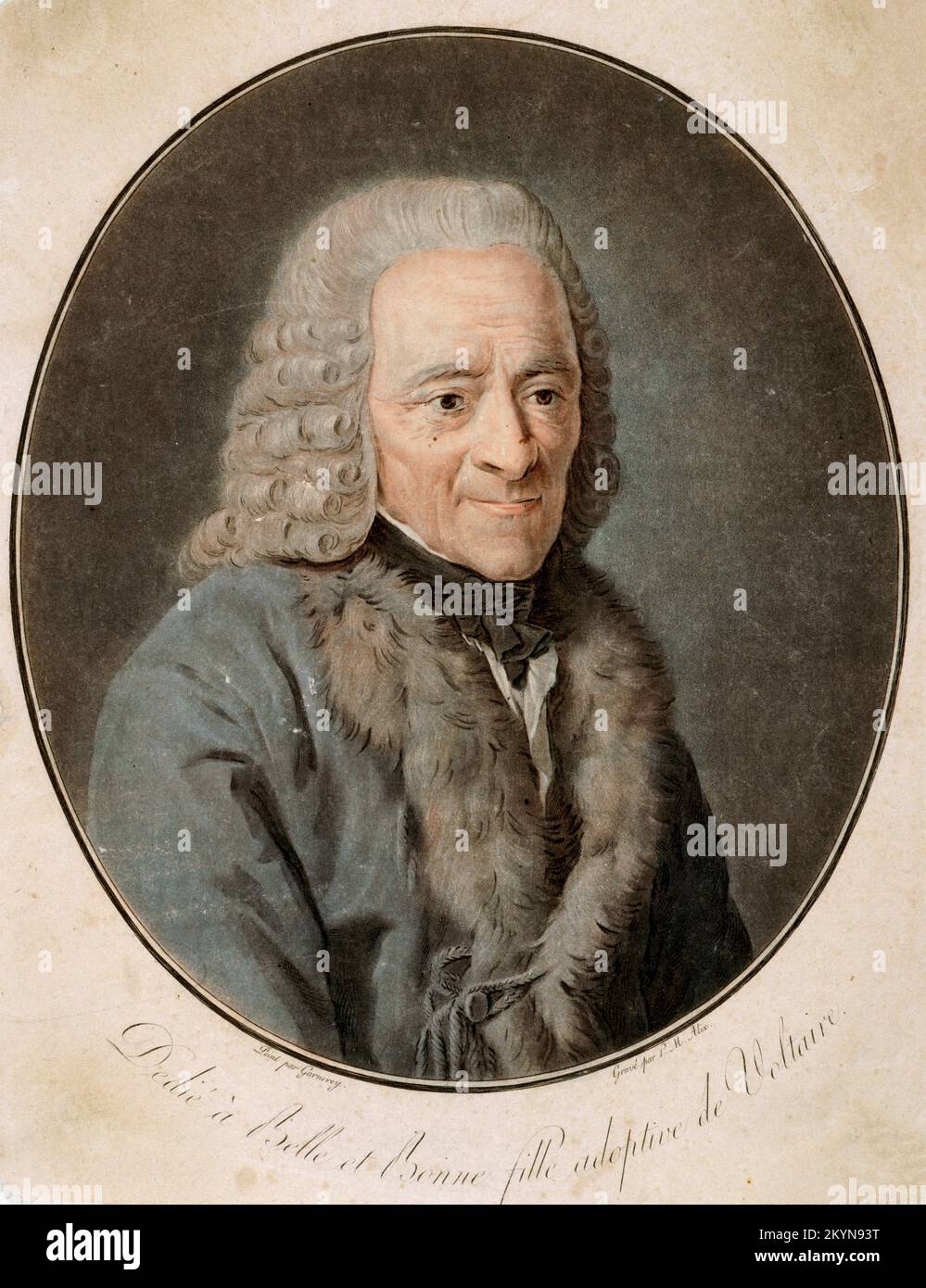 Portrait de Voltaire by Alix, Pierre Michel between 1786 and 1796 Stock Photo