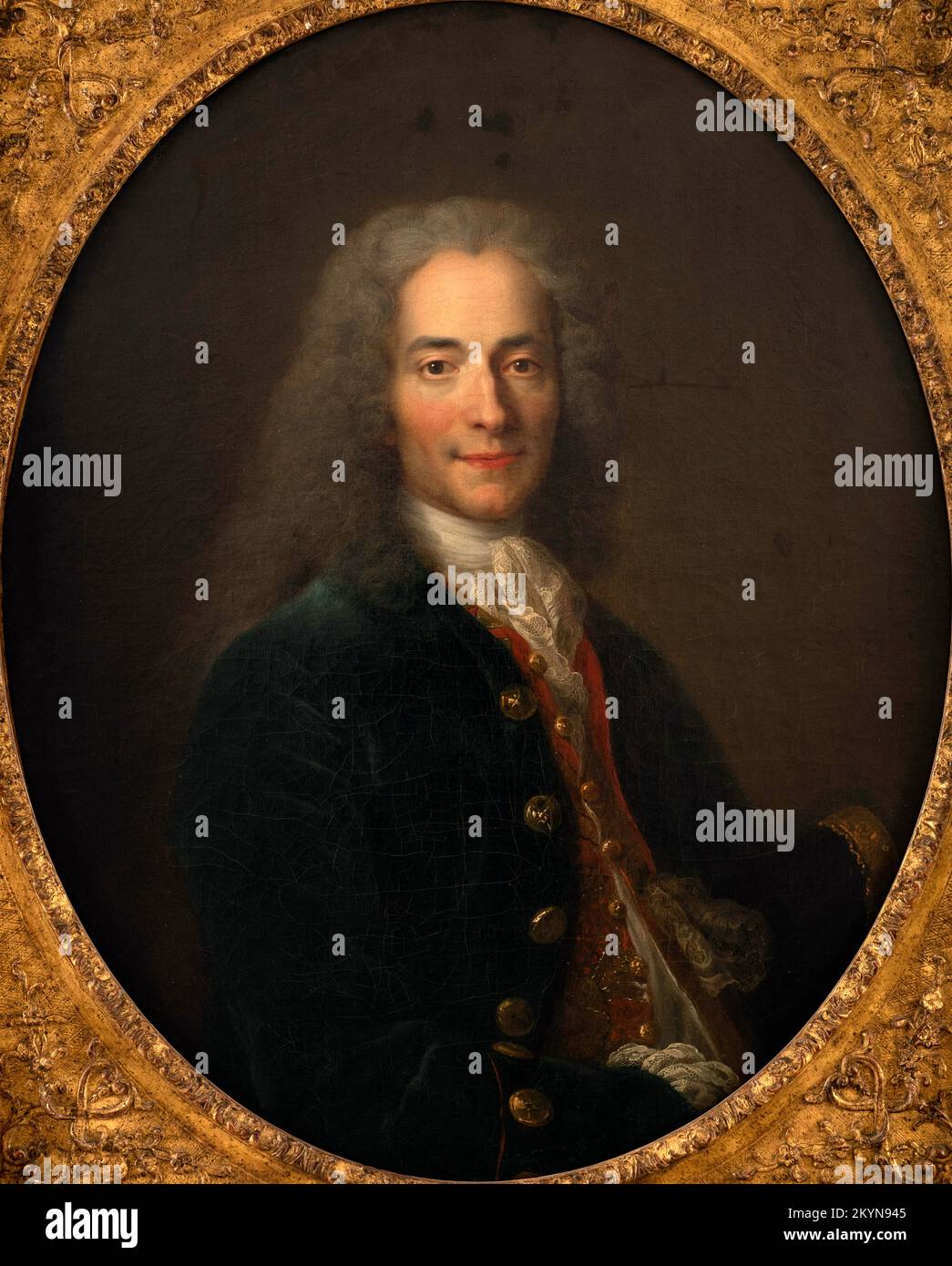 Portrait de Voltaire by Nicolas de Largillierre,  between 1718 and 1724 Stock Photo
