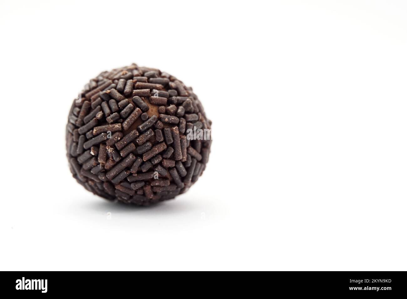 chocolate rum flavored truffles isolated on white background Stock