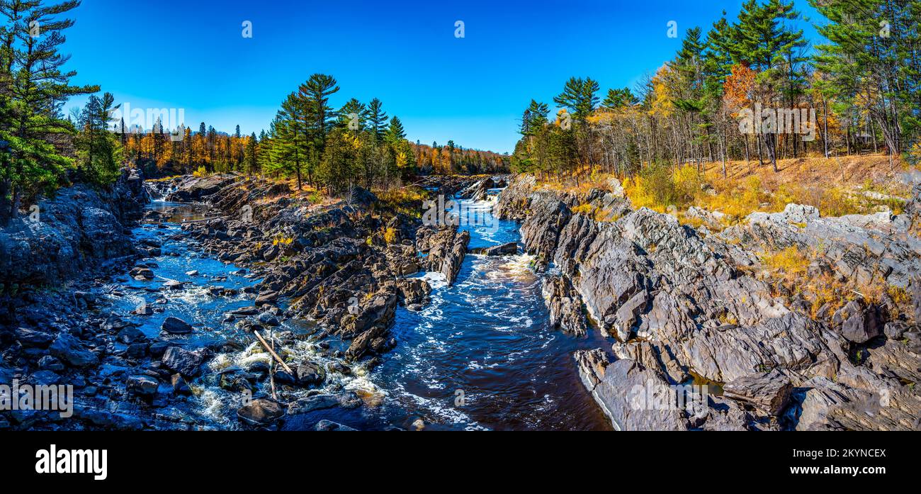 Panoramic view of the St. Louis River at Jay Cooke State Park in ...