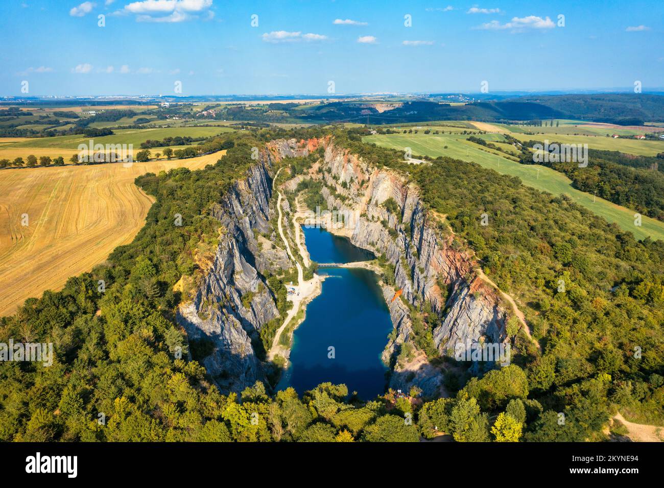 Old lime quarry, Big America (Velka Amerika) near Prague, Czech Republic. Velka Amerika (Big America, Czech Grand Canyon) is a abandoned limestone qua Stock Photo