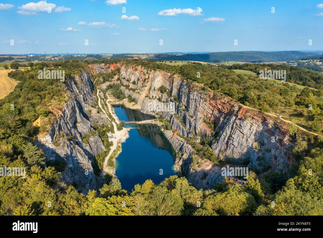 Old lime quarry, Big America (Velka Amerika) near Prague, Czech Republic. Velka Amerika (Big America, Czech Grand Canyon) is a abandoned limestone qua Stock Photo