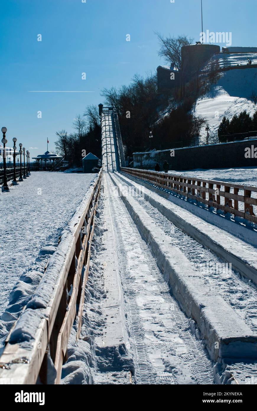 Toboggan slide on Dufferin Terrace in Quebec City Stock Photo Alamy