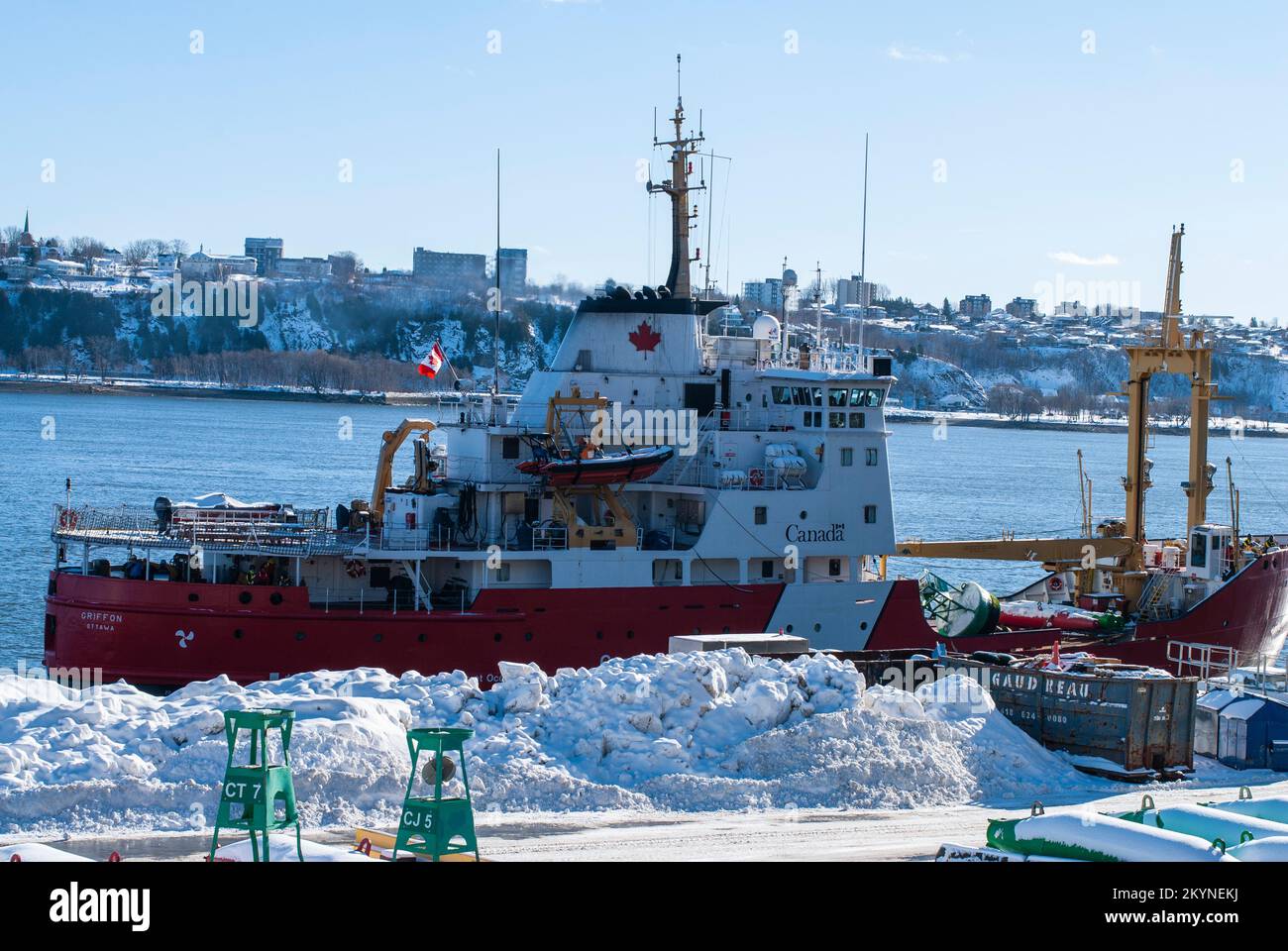 Coast guard ship in Quebec City Stock Photo Alamy
